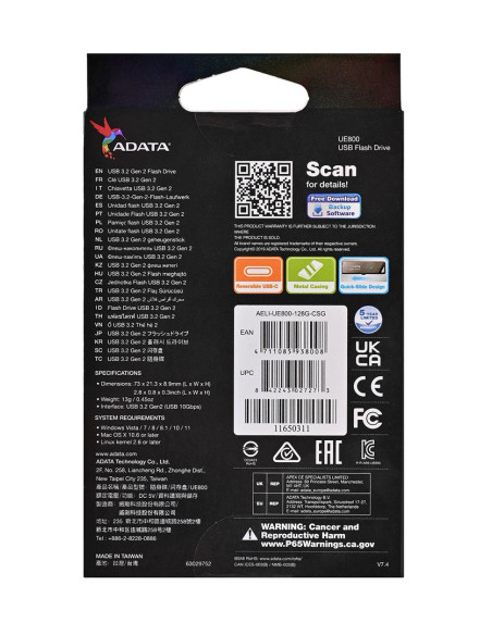Adata Pendrive Dashdrive Elite Ue800 128 Gb