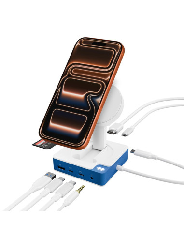 Koncentrator Hyper Hyperdrive Flex Magcharge Usb-C, Biały/Niebieski