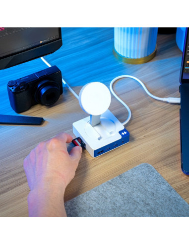 Koncentrator Hyper Hyperdrive Flex Magcharge Usb-C, Biały/Niebieski