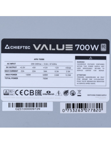 Zasilacz Chieftec Seria Value Apb-700B8 700W