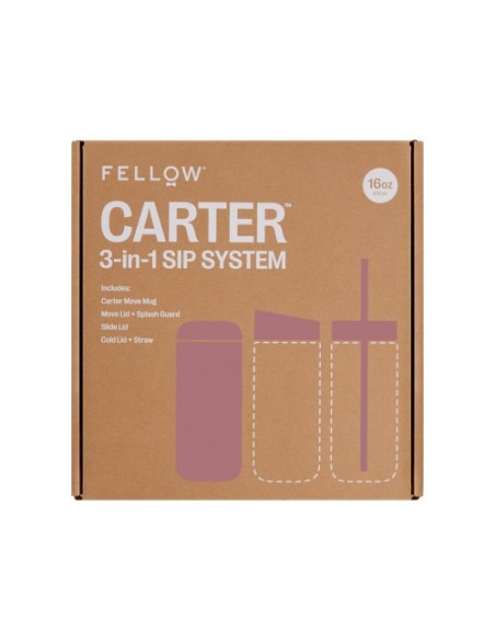 Kubek Termiczny 473 Ml Carter Move Mug 3W1 +3 Nakrętki Fellow Pudrowy Różowy