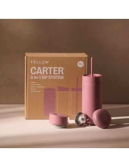 Kubek Termiczny 473 Ml Carter Move Mug 3W1 +3 Nakrętki Fellow Pudrowy Różowy