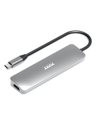 Port Designs 900162 Huby I Koncentratory Usb Type-C Srebrny