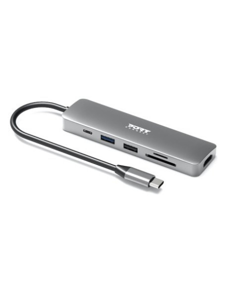 Port Designs 900162 Huby I Koncentratory Usb Type-C Srebrny