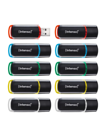 Intenso 3511551 Pamięć Usb 4 Gb Usb Typu-A 2.0 Czarny, Czerwony, Zielony, Przezroczysty, Żółty, Niebieski