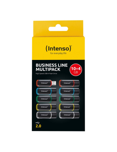 Intenso 3511551 Pamięć Usb 4 Gb Usb Typu-A 2.0 Czarny, Czerwony, Zielony, Przezroczysty, Żółty, Niebieski