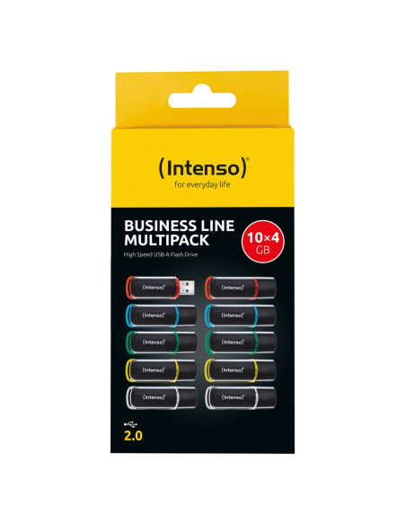 Intenso 3511551 Pamięć Usb 4 Gb Usb Typu-A 2.0 Czarny, Czerwony, Zielony, Przezroczysty, Żółty, Niebieski