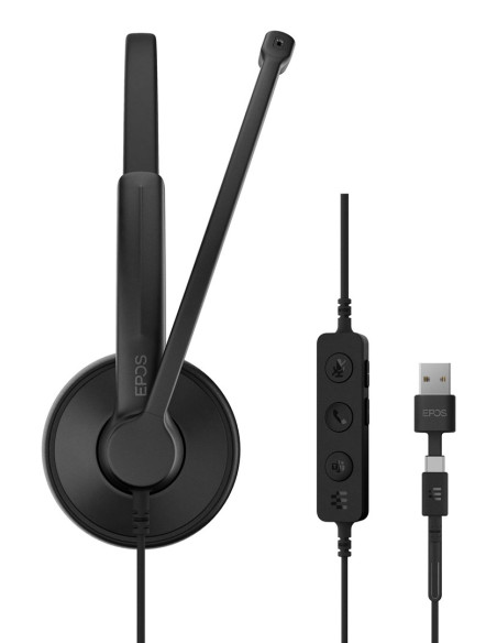 Słuchawki Nauszne Przewodowe Epos Impact 100 Ms Stereo Usb-C + Usb-A