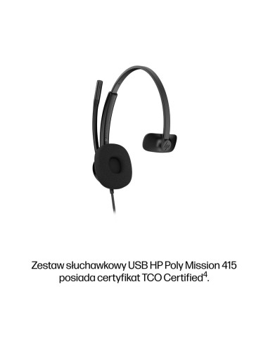 Słuchawki Przewodowe Hp Poly Mission 415 Monaural Usb Wired Headset Classic
