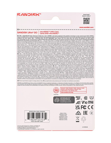 Sandisk Ultra Go Microsd Uhs-I 128Gb Microsd 190Mb/S(R)