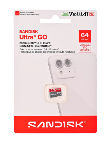 Sandisk Ultra Go Microsd Uhs-I 64Gb Microsd 140Mb/S(R)