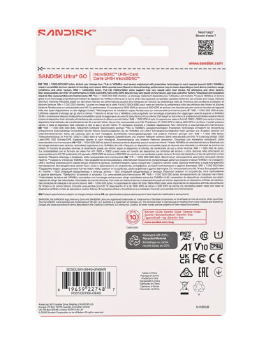 Sandisk Ultra Go Microsd Uhs-I 64Gb Microsd 140Mb/S(R)