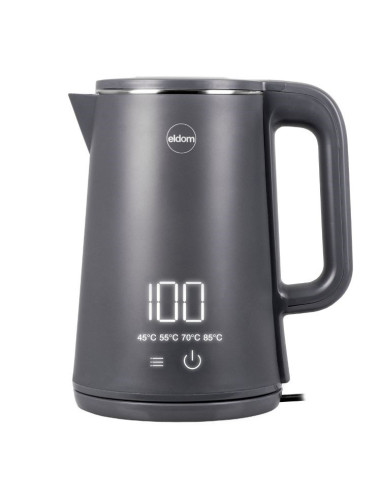 Eldom Czajnik Bezprzewodowy C515S Orra 1,8L 2000W, Szary, 5 Programów 45,55,70,85,100°C, Podtrzymywanie Temperatury