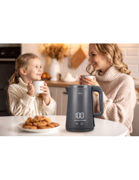 Eldom Czajnik Bezprzewodowy C515S Orra 1,8L 2000W, Szary, 5 Programów 45,55,70,85,100°C, Podtrzymywanie Temperatury