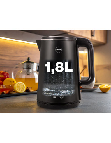 Eldom Czajnik Bezprzewodowy C515C 1,8 L 2000W Czarny 5 Programów 45,55,70,85,100°C , Podtrzymywanie Temperatury