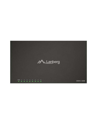 Lanberg Switch Dsm1-1008 8X1Gb/S Niezarządzalny Gigabit Ethernet 12V (Obudowa Metalowa)