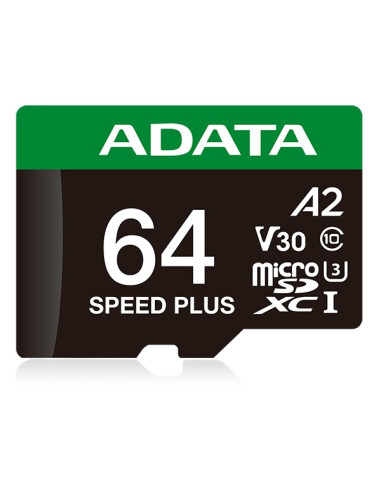 Adata Speed Plus Microsdxc 64 Gb Class 3 Uhs-I/U3 A2 V30