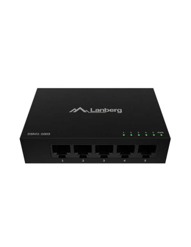 Lanberg Switch Dsm1-1005 5X1Gb/S Niezarządzalny Gigabit Ethernet Desktop 12V (Obudowa Metalowa)