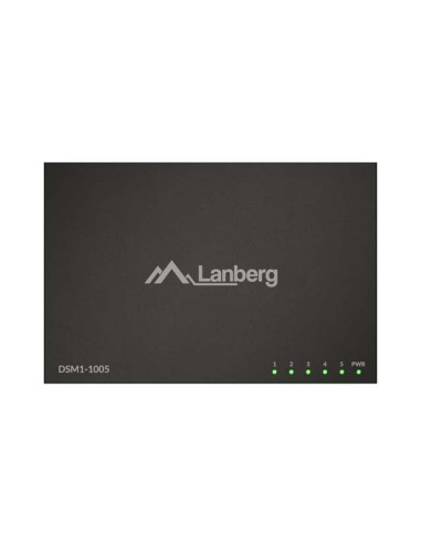 Lanberg Switch Dsm1-1005 5X1Gb/S Niezarządzalny Gigabit Ethernet Desktop 12V (Obudowa Metalowa)