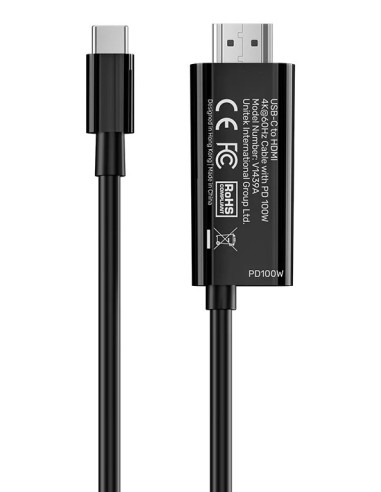Unitek Kabel Usb-C - Hdmi 4K60Hz Z Portem Pd 100W M/M