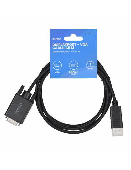 Savio Kabel Display Port Do Vga 1.8M Cl-203