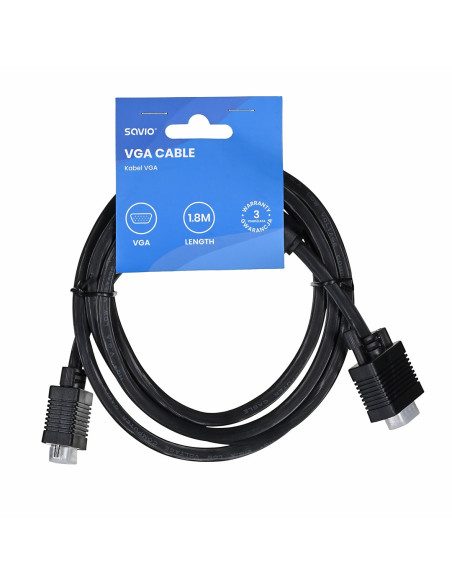 Savio Kabel Vga (M) – Vga (M) Ekranowany + 2 Feryty 1,8M Cl-202