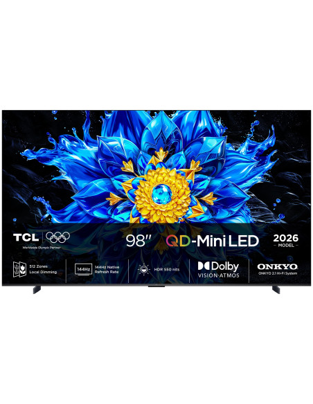 Telewizor Tcl 98P8L Qled 98" 4K Ultra Hd 144Hz Google Tv Dolby Atmos Czarny