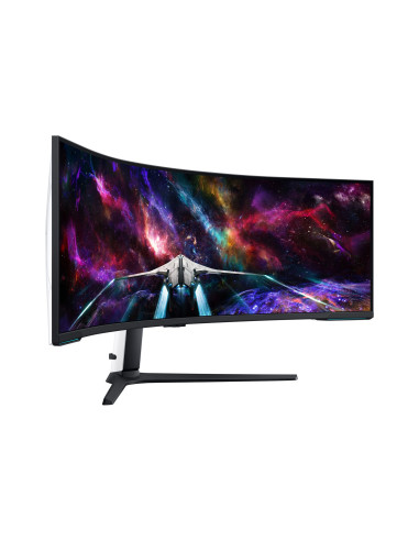 Samsung G95Nc Monitor Komputerowy 144,8 Cm (57") 7680 X 2160 Px Dual Uhd Qled Biały