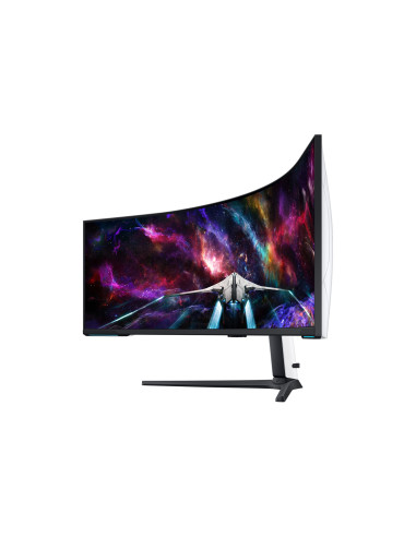 Samsung G95Nc Monitor Komputerowy 144,8 Cm (57") 7680 X 2160 Px Dual Uhd Qled Biały