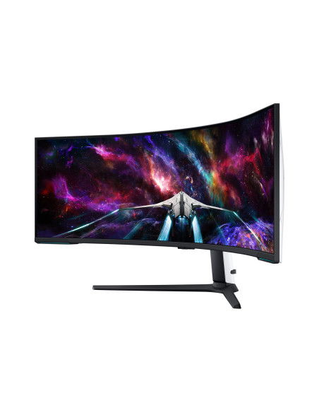 Samsung G95Nc Monitor Komputerowy 144,8 Cm (57") 7680 X 2160 Px Dual Uhd Qled Biały