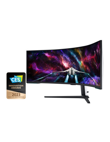 Samsung G95Nc Monitor Komputerowy 144,8 Cm (57") 7680 X 2160 Px Dual Uhd Qled Biały