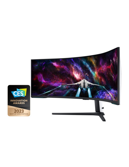 Samsung G95Nc Monitor Komputerowy 144,8 Cm (57") 7680 X 2160 Px Dual Uhd Qled Biały