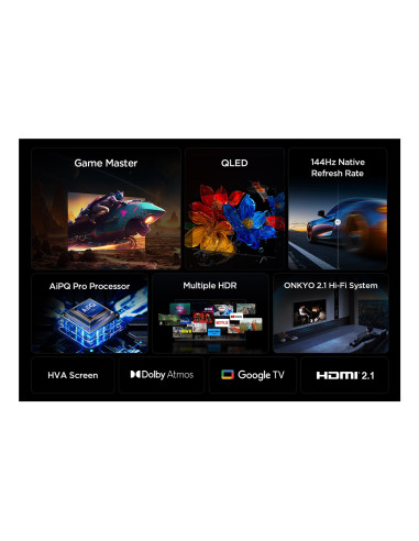 Telewizor Tcl 98P8K Neo Qled 98" 4K Ultra Hd 144Hz Google Tv Dolby Atmos Metaliczny