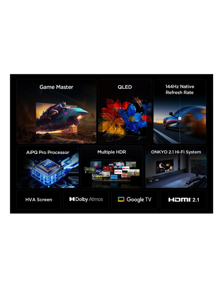 Telewizor Tcl 98P8K Neo Qled 98" 4K Ultra Hd 144Hz Google Tv Dolby Atmos Metaliczny