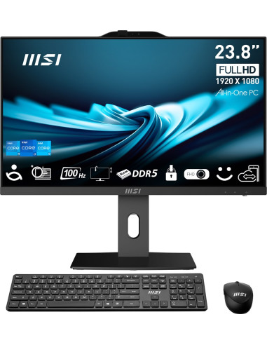 Msi Aio Pro Ap242P 14M-813Eu I7-14700 23.8" Ips Led Fhd Non-Touch Anti-Glare 16Gb Ssd1Tb M.2 Ax211 Wifi 6E Windows 11 Pro Black
