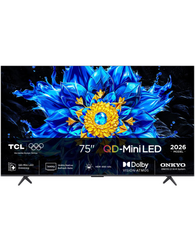 Telewizor Tcl 75P8L Qled 75" 4K Ultra Hd 144Hz Google Tv Dolby Atmos Czarny