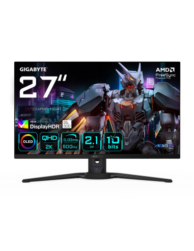 Gigabyte Aorus Fo27Q5P Monitor Komputerowy 68,6 Cm (27") 2560 X 1440 Px Quad Hd Oled Czarny