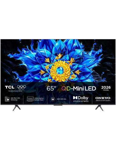 Telewizor Tcl 65P8L Qled 65" 4K Ultra Hd 144Hz Google Tv Dolby Atmos Czarny