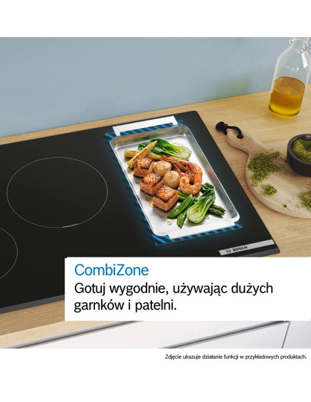 Płyta Indukcyjna Bosch Pvw81Chb1E Serie 6 80 Cm | Powerboost | Combizone | Timer | Czarny Mat | Bezramkowa