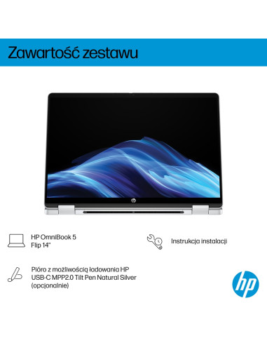 Hp Omnibook 5 Flip 14-Fp0216Nw Core 7 150U 14.0"2K Oled Touch 300Nits Lbl 16Gb Lpddr5 Ssd512 Intel Graphics Cam1080P 68Wh Win11 