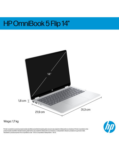 Hp Omnibook 5 Flip 14-Fp0216Nw Core 7 150U 14.0"2K Oled Touch 300Nits Lbl 16Gb Lpddr5 Ssd512 Intel Graphics Cam1080P 68Wh Win11 