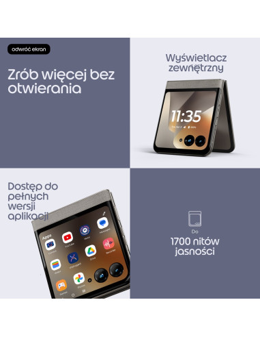 Motorola Razr 70 17,5 Cm (6.9") Dual Sim Android 16.0 5G Usb Type-C 8 Gb 256 Gb 4800 Mah Kolor Kamienia
