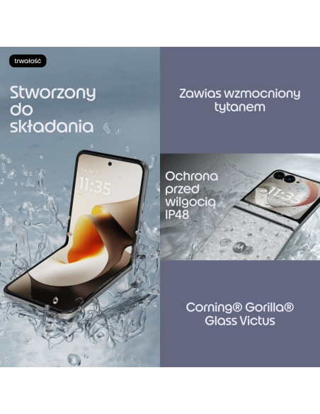 Motorola Razr 70 17,5 Cm (6.9") Dual Sim Android 16.0 5G Usb Type-C 8 Gb 256 Gb 4800 Mah Kolor Kamienia