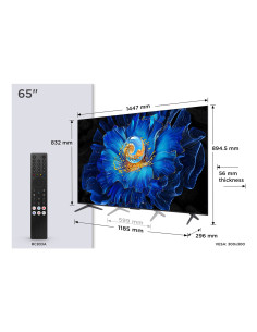 Telewizor Tcl 65C69Ks Qd-Mini Led 65" 4K Ultra Hd Google Tv Dolby Atmos Metaliczny