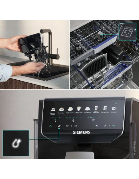 Ekspres Ciśnieniowy Siemens Eq500 Iaroma Tp553E07 15Bar | Piano Black