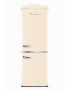 Lodówka Retro Ravanson Lkk-315Rc 597Mm X 707Mm X 1943 Mm | 315L | Total No Frost | Klasa E | Kremowy