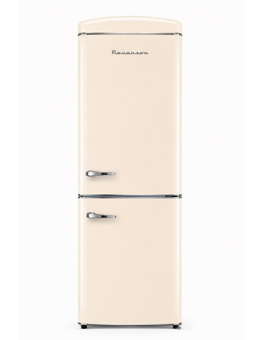 Lodówka Retro Ravanson Lkk-315Rc 597Mm X 707Mm X 1943 Mm | 315L | Total No Frost | Klasa E | Kremowy