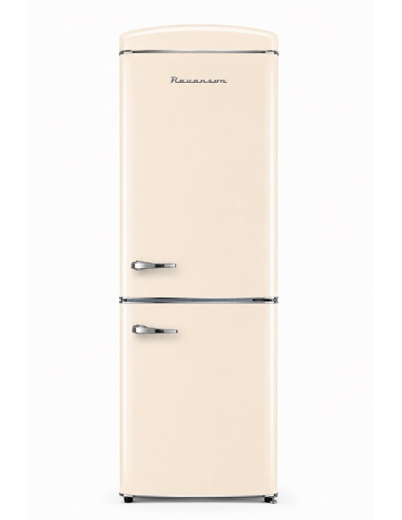 Lodówka Retro Ravanson Lkk-315Rc 597Mm X 707Mm X 1943 Mm | 315L | Total No Frost | Klasa E | Kremowy