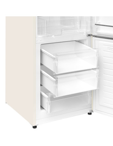 Lodówka Retro Ravanson Lkk-315Rc 597Mm X 707Mm X 1943 Mm | 315L | Total No Frost | Klasa E | Kremowy