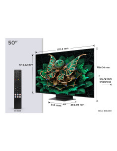 Telewizor Tcl 50C7K Qd-Mini Led 50" 4K Ultra Hd Google Tv Dolby Atmos Dvb-T2 Czarny
